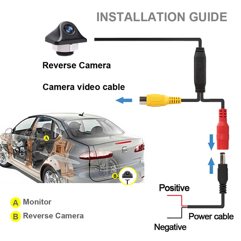 ODOMY éjjellátó autós tolatókamera univerzális hátsó parkoló tolatókamera vízálló 170 széles látószögű HD színes kép