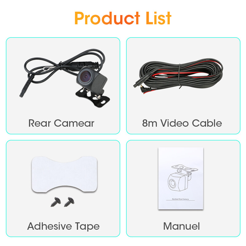 JMCQ 1080P atpakaļskata kameras zivs acs objektīvs DVR Dash kamerai nakts redzamības atpakaļgaitas kamerai, 4 kontaktu pogas vadība AHD NTSC PAL TVI CVI