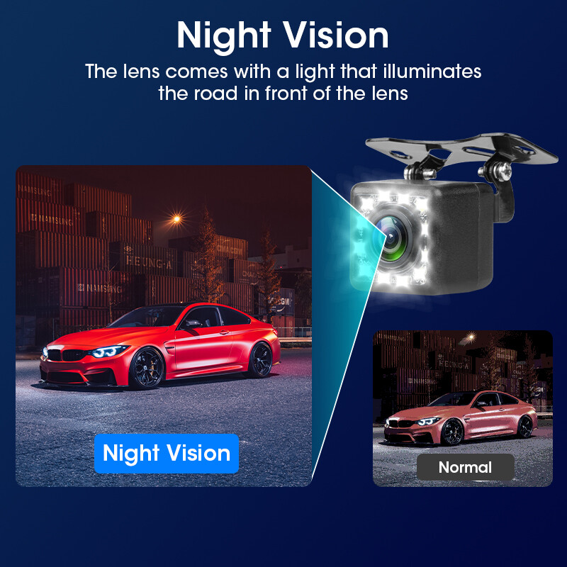 JMCQ 4/8/12 LED HD tolatókamera autós tolatókamera parkolókapcsolóval tolatókamerával vízálló éjszakai változat 170°