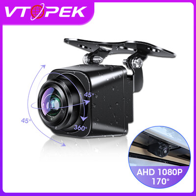 Vtopek 170° AHD 1920x1080P universaalne auto tahavaatekaamera Golden Fisheye objektiivi nurga reguleerimine Night Vision IP68 veekindel