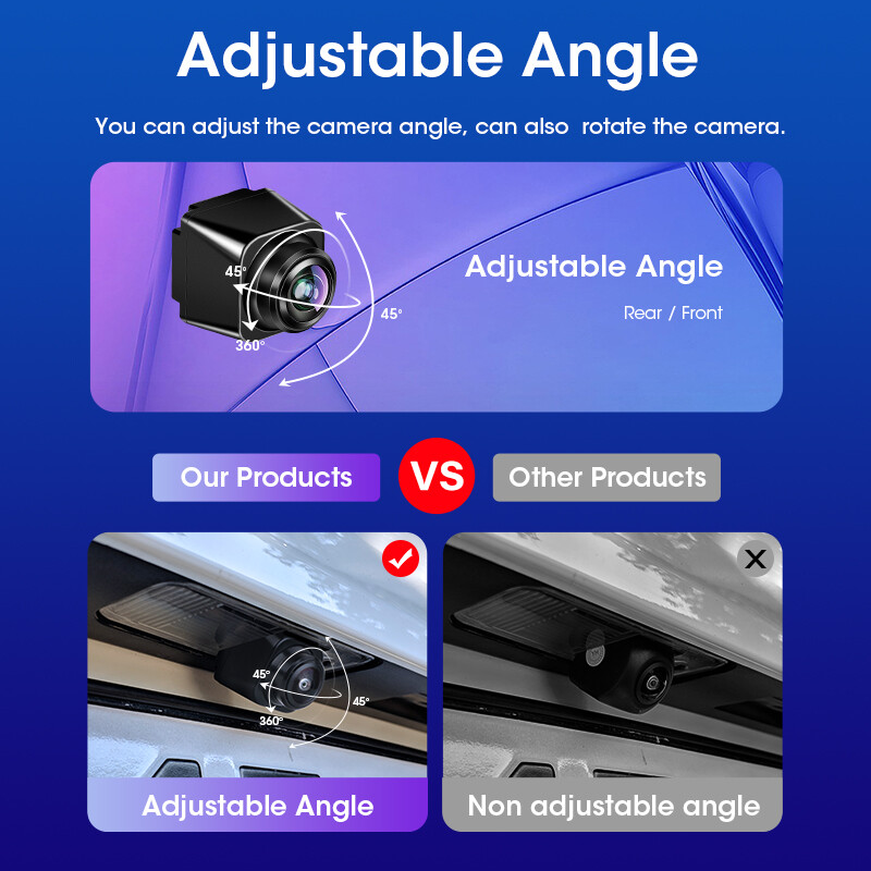 Vtopek 170° AHD 1920x1080P universāla automašīnas atpakaļskata kamera Golden Fisheye objektīva leņķa regulēšana Night Vision IP68 ūdensizturīgs