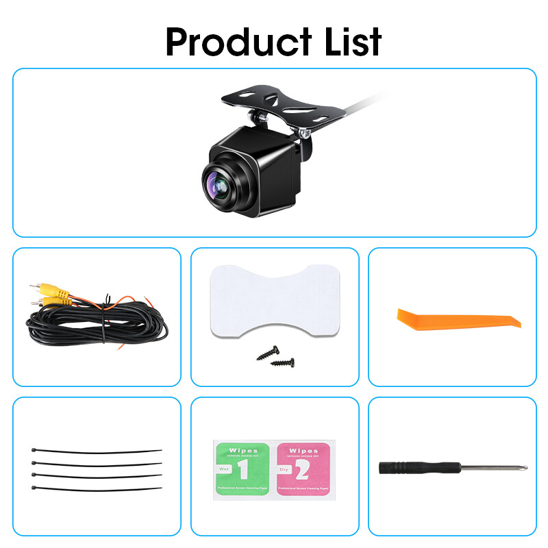 Vtopek 170° AHD 1920x1080P universāla automašīnas atpakaļskata kamera Golden Fisheye objektīva leņķa regulēšana Night Vision IP68 ūdensizturīgs