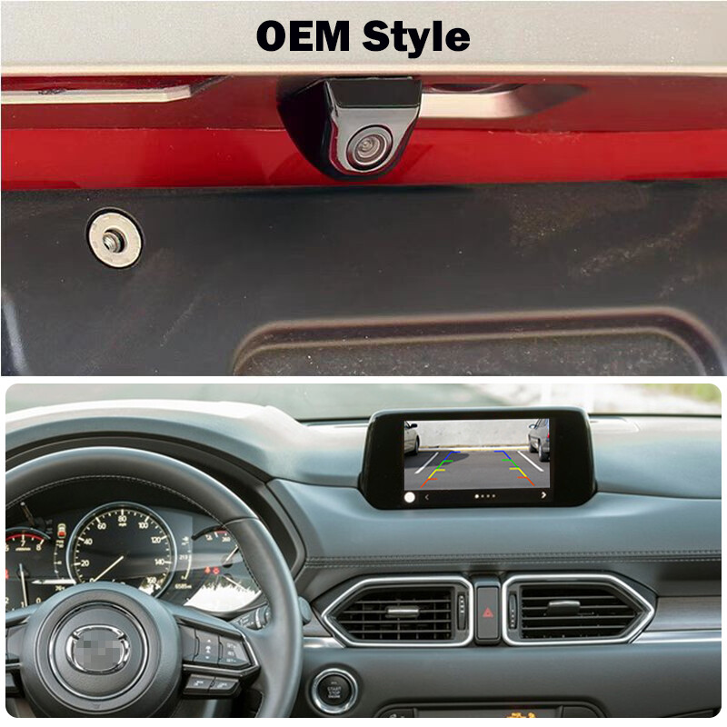 HICAMRUI atpakaļskata atpakaļgaitas kamera priekš Mazda CX5 CX 5 CX-5 KF 2017 2018 2019 2020 OEM ekrāna piederumi Plug & Play