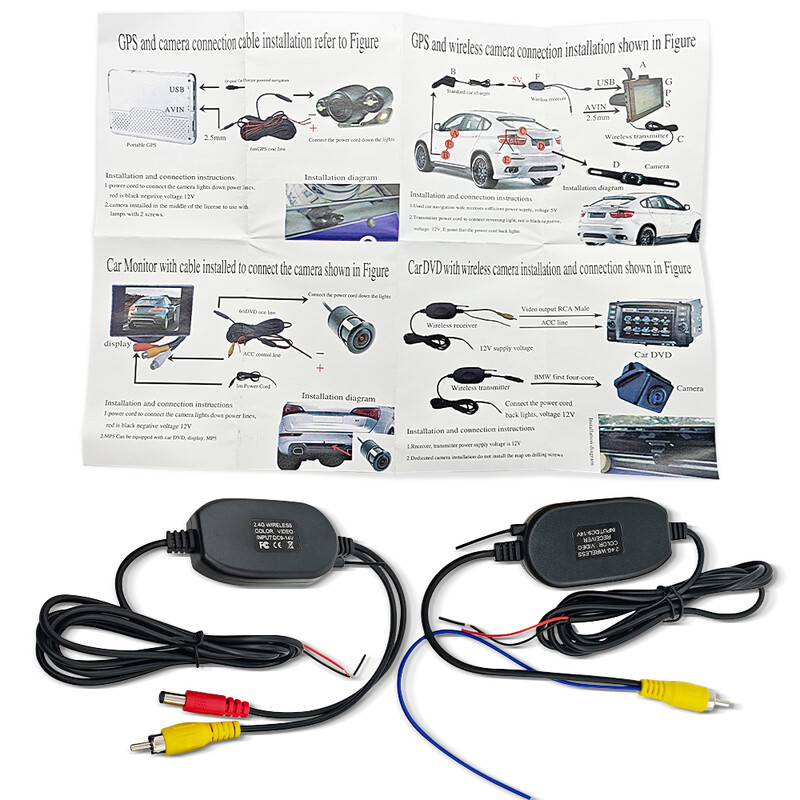 Πομπός και δέκτης βίντεο ασύρματης κάμερας 2,4 Ghz για αντίγραφο ασφαλείας κάμερας οπισθοπορείας αυτοκινήτου και οθόνη στάθμευσης DVD Player αυτοκινήτου
