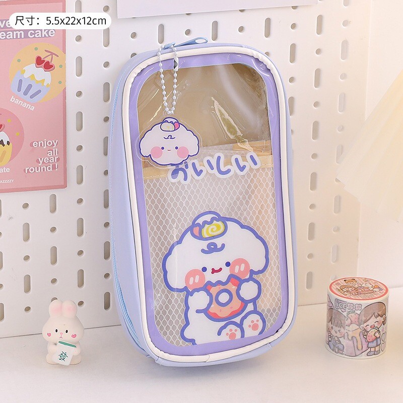 Atpakaļ uz skolas sezonu lielas ietilpības studentu zīmuļu futrālis kancelejas preces caurspīdīgs, gudrs vienkāršs penālis rūpnīcas zīmuļu futrālis