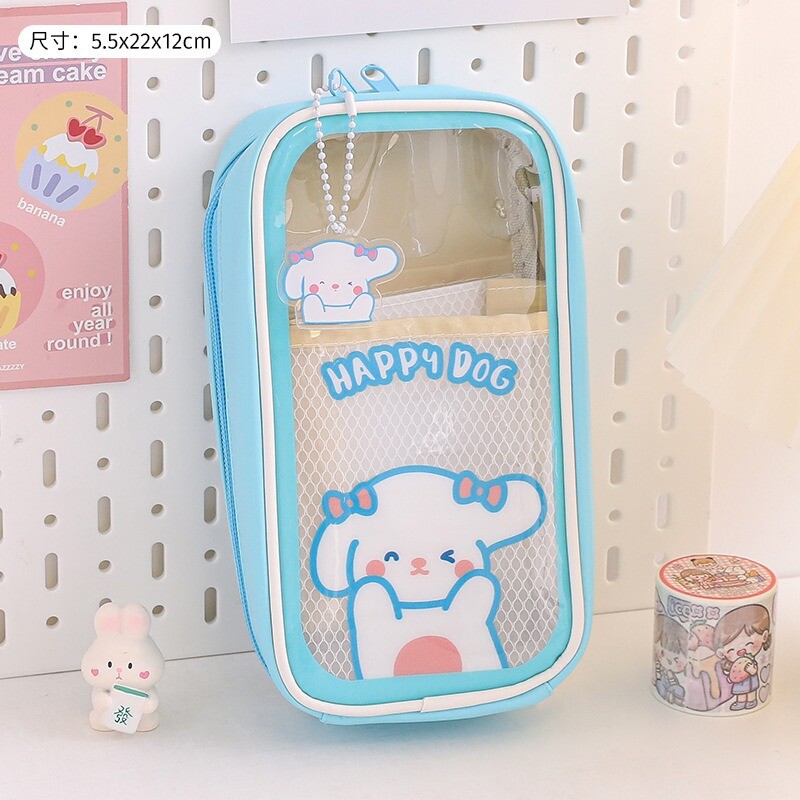 Atpakaļ uz skolas sezonu lielas ietilpības studentu zīmuļu futrālis kancelejas preces caurspīdīgs, gudrs vienkāršs penālis rūpnīcas zīmuļu futrālis