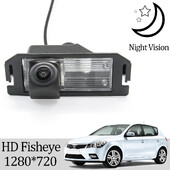 Owtosin HD 1280*720 Fisheye galinio vaizdo kamera Kia ceed/pro ceed 3 durų kupė 2007 2008 2009 2010 2011 Automobilių parkavimo priedai