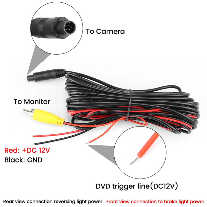 GreenYi AHD automašīnas aizmugures skata sānu/priekšpuses/aizmugures kamera 170° melna zivs acs objektīvs Full HD nakts redzamības ūdensizturīgs atpakaļgaitas kamera