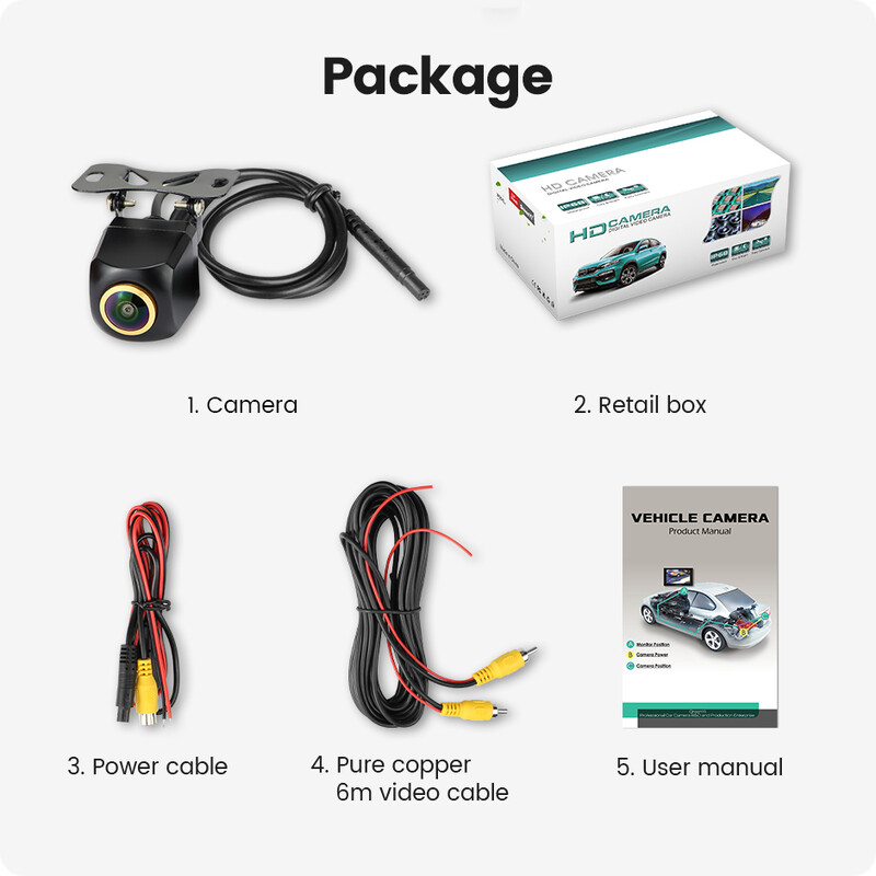 GreenYi AHD 1080P Kamera za noćno gledanje vozila za vožnju unazad Stražnji pogled od 170 stupnjeva Golden Fisheye Lens Full HD kamere IMX307 G817