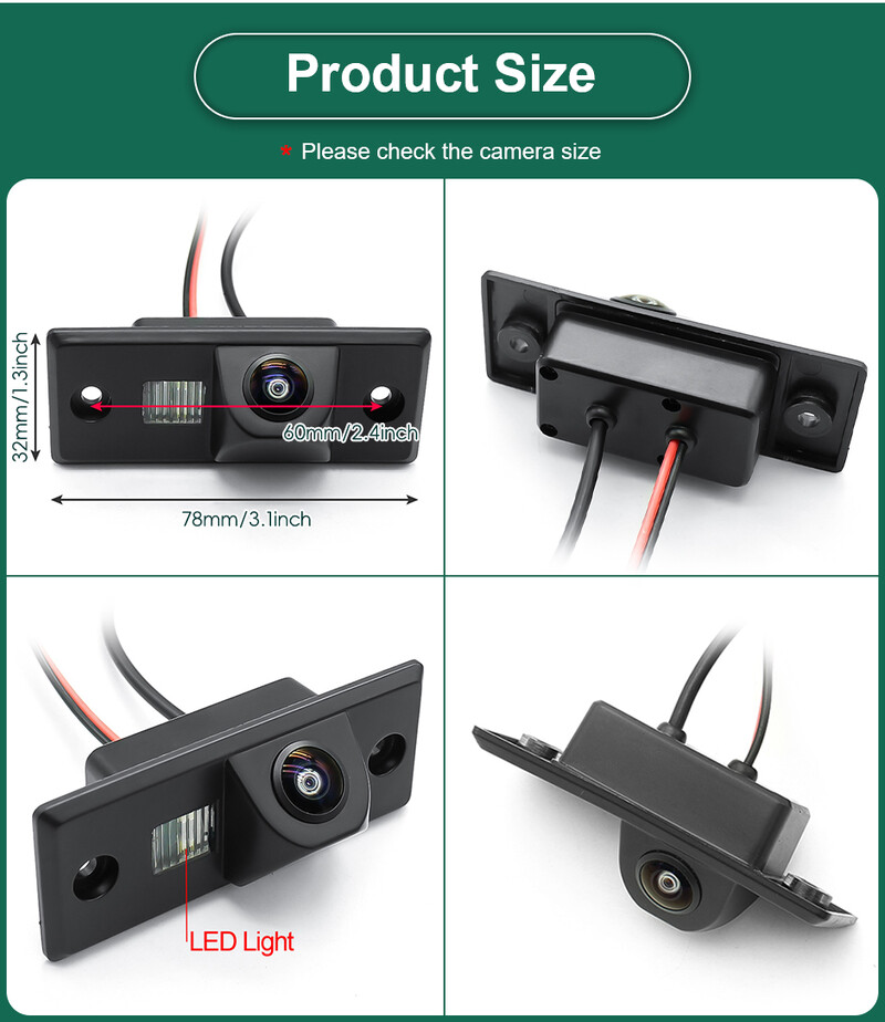 GreenYi 170° 1920*1080P HD AHD atpakaļskata kamera priekš VW Volkswagen Santana Polo(3C) Tiguan Touareg Passat B4 B5 Skoda Fabia