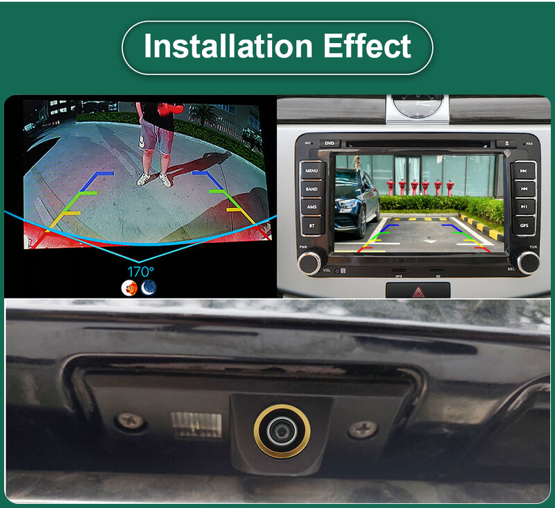 GreenYi 170° AHD 1080P automašīnas atpakaļskata kamera priekš VW Volkswagen Santana Polo(3C) Tiguan Touareg Passat B4 B5 Skoda Fabi