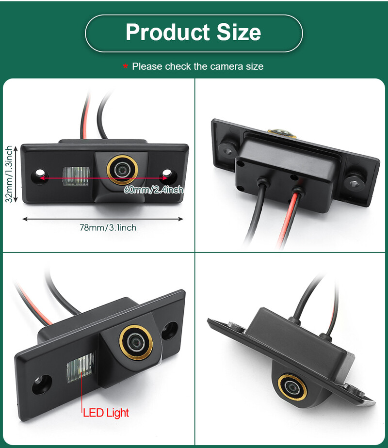 GreenYi 170° AHD 1080P automašīnas atpakaļskata kamera priekš VW Volkswagen Santana Polo(3C) Tiguan Touareg Passat B4 B5 Skoda Fabi