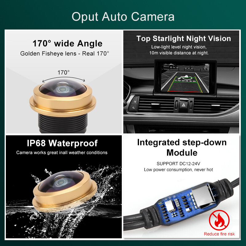 HD AHD 1920x1080P 1000TVL ūdensnecaurlaidīga transportlīdzekļa plāksnes atpakaļgaitas kamera Mercedes Benz W204 W212 W221 S Class