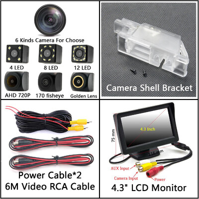 170-kraadine kalasilm 12LED AHD tahavaatekaamera Peugeot 508 301 406 408 308 208 3008 307 407 sedaani parkimispeegli monitorile