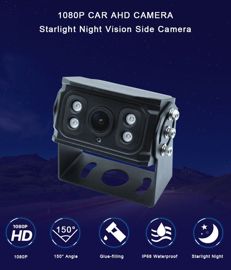 170° AHD 1920*1080P automašīnas aizmugures skata transportlīdzekļa kamera Starlight nakts redzamība autobusu kravas auto piekabju pikapiem Android monitors