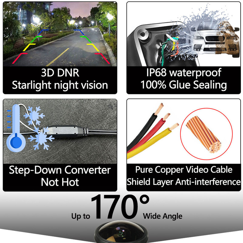 AHD 1920x1080P Auto rezerves kamera Ford Focus 2 Sedan C-MAX Turnier Wagon 5D Universālis 2004~2011 Automašīnas aizmugurējā atpakaļgaitas parkošanās monitors