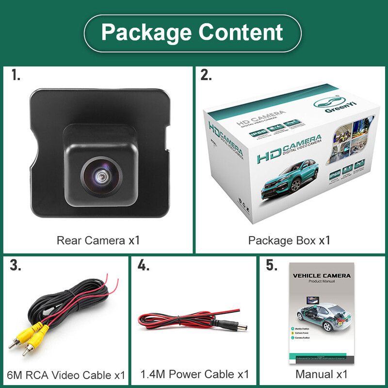 GreenYi 170 kraadi 1920x1080P HD AHD sõiduki tahavaatekaamera Mercedes Benz ML M W164 ML350 ML330 ML63 autole