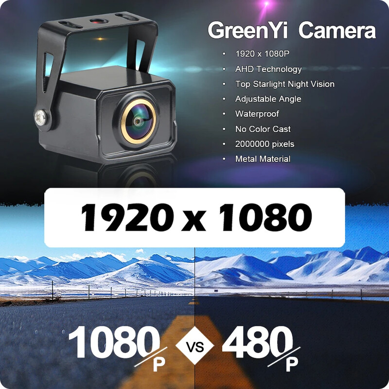 GreenYi AHD1080P PAL-süsteem Aviation 4 kontaktiga peakaabel kalasilma objektiivi auto ruudukujuline tahavaatekaamera öönägemissõiduk GP555