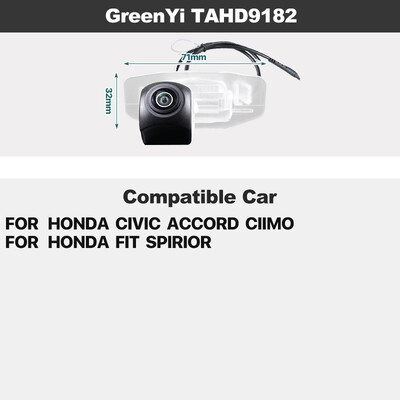 Dinaminės trajektorijos AHD automobilio plokštės šviesos galinio vaizdo kamera, skirta Honda Civic Accord Fit CRV HRV CRZ CRX Odyssey Acura TSX RDX Spirior