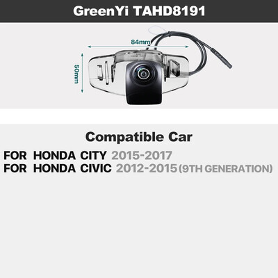 Dinaminės trajektorijos AHD automobilio plokštės šviesos galinio vaizdo kamera, skirta Honda Civic Accord Fit CRV HRV CRZ CRX Odyssey Acura TSX RDX Spirior