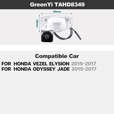 Dinaminės trajektorijos AHD automobilio plokštės šviesos galinio vaizdo kamera, skirta Honda Civic Accord Fit CRV HRV CRZ CRX Odyssey Acura TSX RDX Spirior