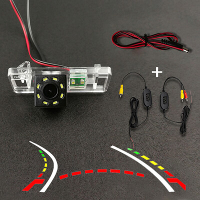 Vezeték nélküli autós CCD hátsó kamera Fisheye 4 8 12 LED Dynamic Peugeot 307 308 408 508 Nissan Sunny X-Trail QASHQAI Lifan Geely