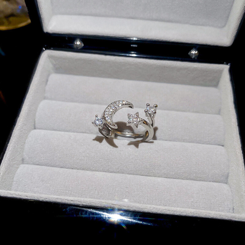 Lagani luksuzni cirkonski retro križni šuplji prsten hladnog stila osobnosti prsten s otvorenim kažiprstom Korejski ins univerzalni ručni nakit