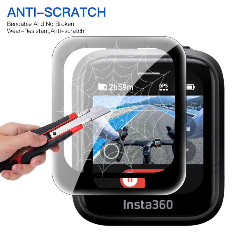 Ekraani kaitsekile Insta360 GPS-i eelvaate kaugjuhtimisega kriimustusvastane kile Insta360 GPS-ile, täiskattega kaitsekile (mitte klaasist)