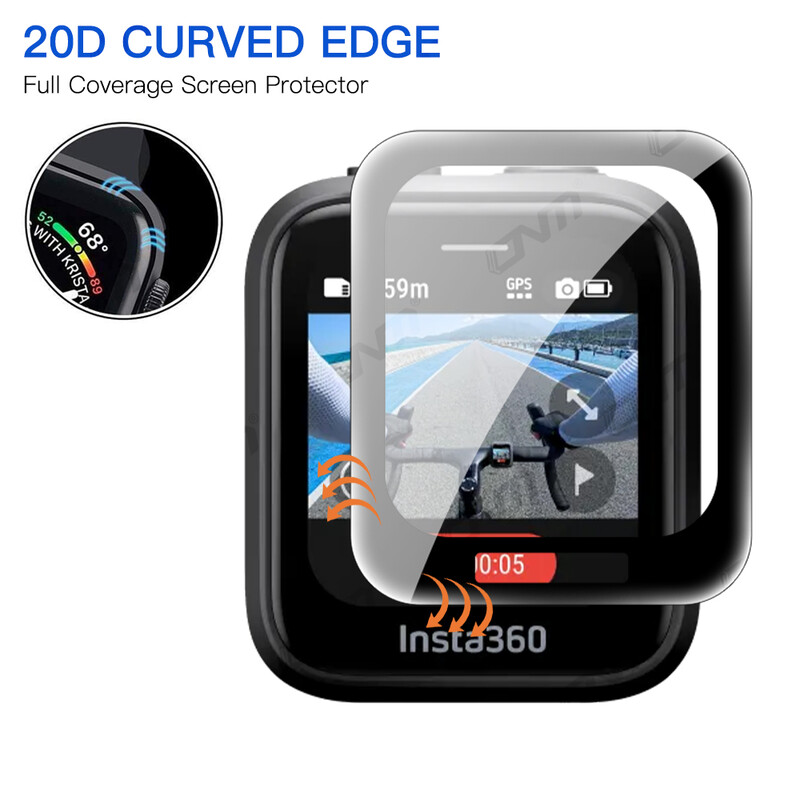 Ekraani kaitsekile Insta360 GPS-i eelvaate kaugjuhtimisega kriimustusvastane kile Insta360 GPS-ile, täiskattega kaitsekile (mitte klaasist)