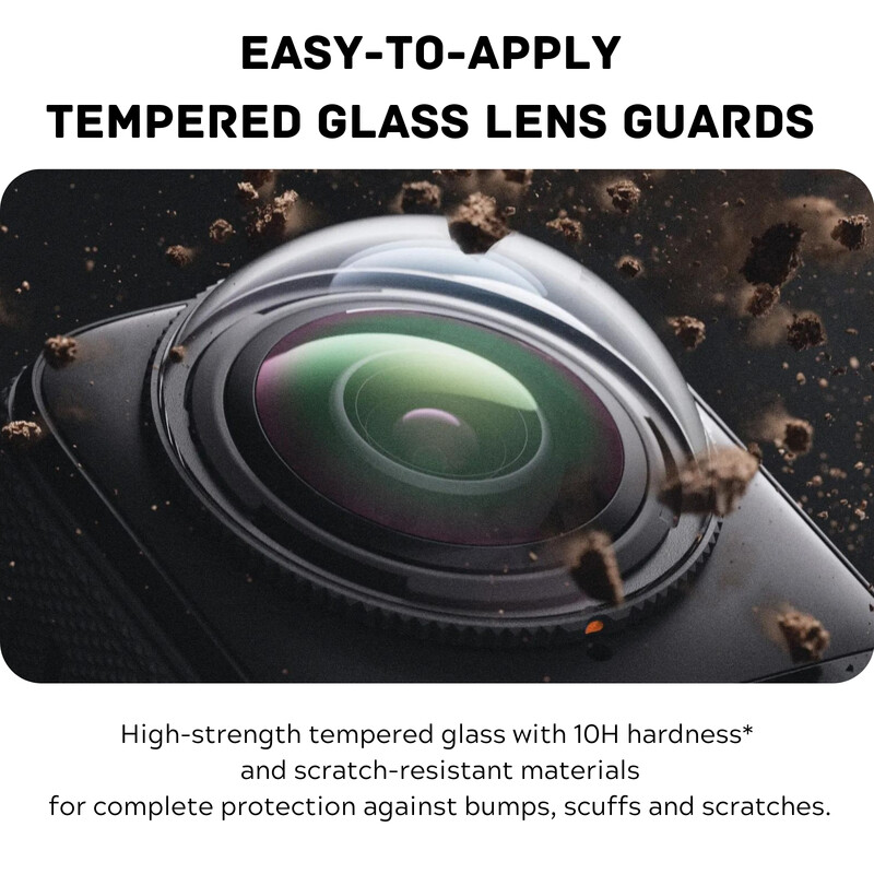 Προστατευτικό φακού για Insta360 X4 Premium Προστατευτικά φακών Glass Guard Προστατευτικά γρανάζια καπακιού φακού σιλικόνης για αξεσουάρ Insta 360 X4