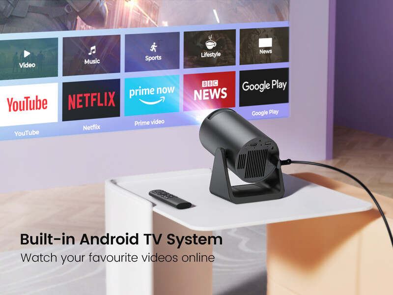 Wimius L1 miniprojektor Android 11 4K projektor 300 ANSI Native 720P WiFi BT5.0 Auto Keystone kaasaskantav 270° pööratav projektor