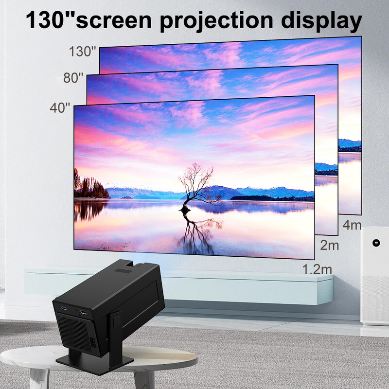 Proiector Android Polaring P50Mini AllWinner H713 6G Wifi BT 350Ansi Cinema Home Keystone Proiector HDMI 1080P 4K