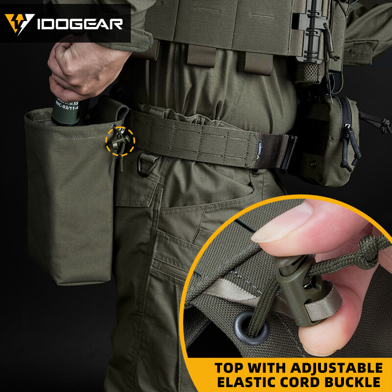 IDOGEAR Tactical kokkupandav taaskasutuskoti prügikott MOLLE Drop Pouch vastupidav mini 35116