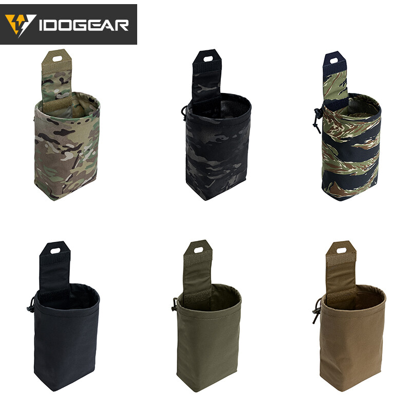 IDOGEAR Tactical kokkupandav taaskasutuskoti prügikott MOLLE Drop Pouch vastupidav mini 35116
