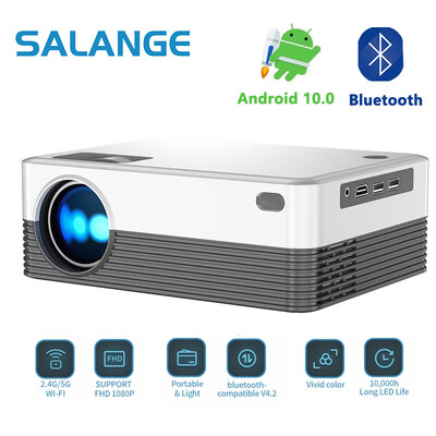 Salange P35 Android 10 Projector WIFI Φορητό MINI Video Beamer Smart TV 1280*720dpi για Ταινία παιχνιδιού Home Cinema 1080P 4K Βίντεο