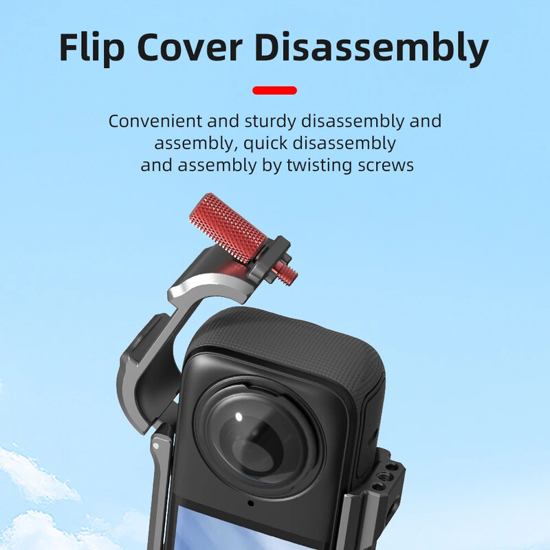 Flymile metallraam Insta360 X4 Rabbit Cage Expansion Põrutuskindel külmakingaga 1/4 Insta360 X4 action-kaamera tarvikule