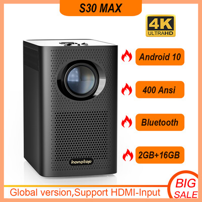 HONGTOP Versiune globală S30MAX Mini 4K proiector LED BT WIFI Full HD 1080P Proiector portabil cu corecție trapezoială