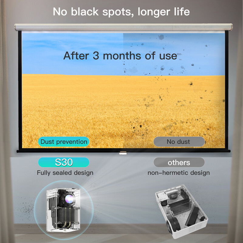 HONGTOP Global Version S30MAX Mini 4K Projector LED BT WIFI Full HD 1080P Projector Keystone Correction Φορητός προβολέας