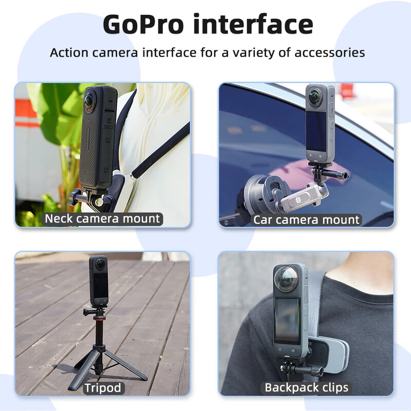 Flymile`i laiendusklamber Insta360 X4 panoraamkaamera adapteri istme magnetilise alusega spordikaamera fotograafia tarvikud