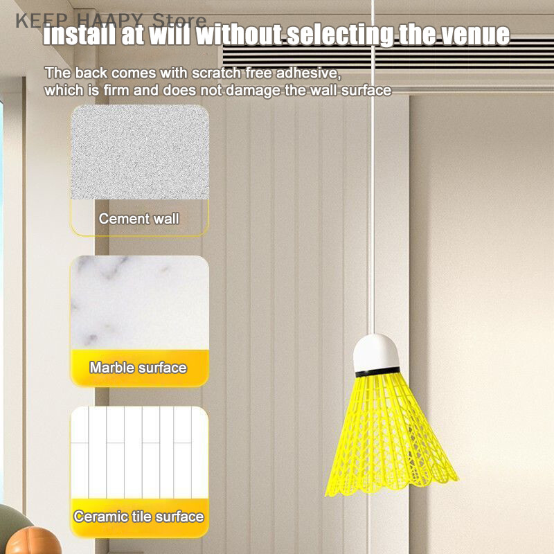 Isekleepuv elastne sulgpallitreeneri komplekt, üksi sulgpalli treeningseade sulgpalli üksikmängija tagasilöögiharjutuse harjutus täiskasvanu