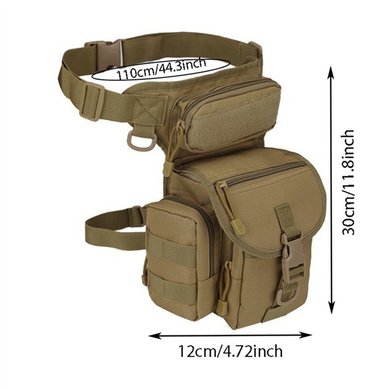 Férfi Tactical Drop Leg Bag Multifunkcionális deréktáska Állítható comb övvel Túrázás Sport Kerékpározás Vízálló Nylon Kempingtáska
