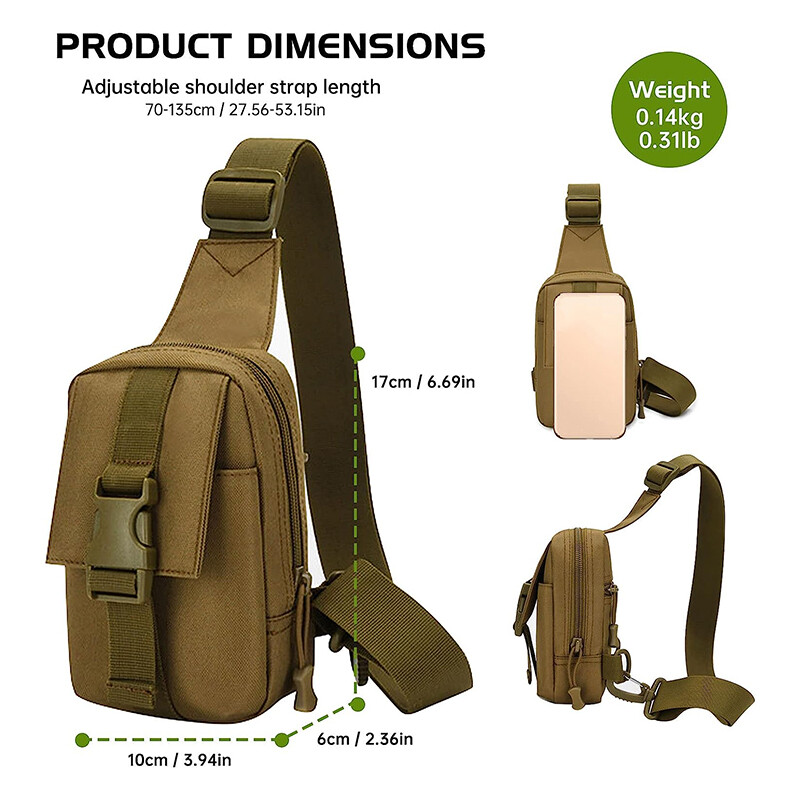 Melltáska Trekking Pack Sporttáska Válltáska Crossbody Pack Assault Pouch túrázáshoz kerékpáros kempinghez