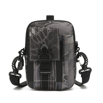 Molle Man Waist Pack Camo Neperšlampamas nailono daugiafunkcis mobiliojo telefono dėklas Crossbody krepšiai vyrams Mažas pečių krepšys