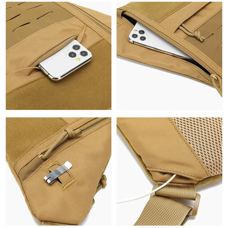 Lopásgátló táska Mellkastáska Vadászat Multifunkcionális Rejtett Taktikai Tároló Fegyvertáska Tartó Férfi Jobb kéz Nylon válltáskák