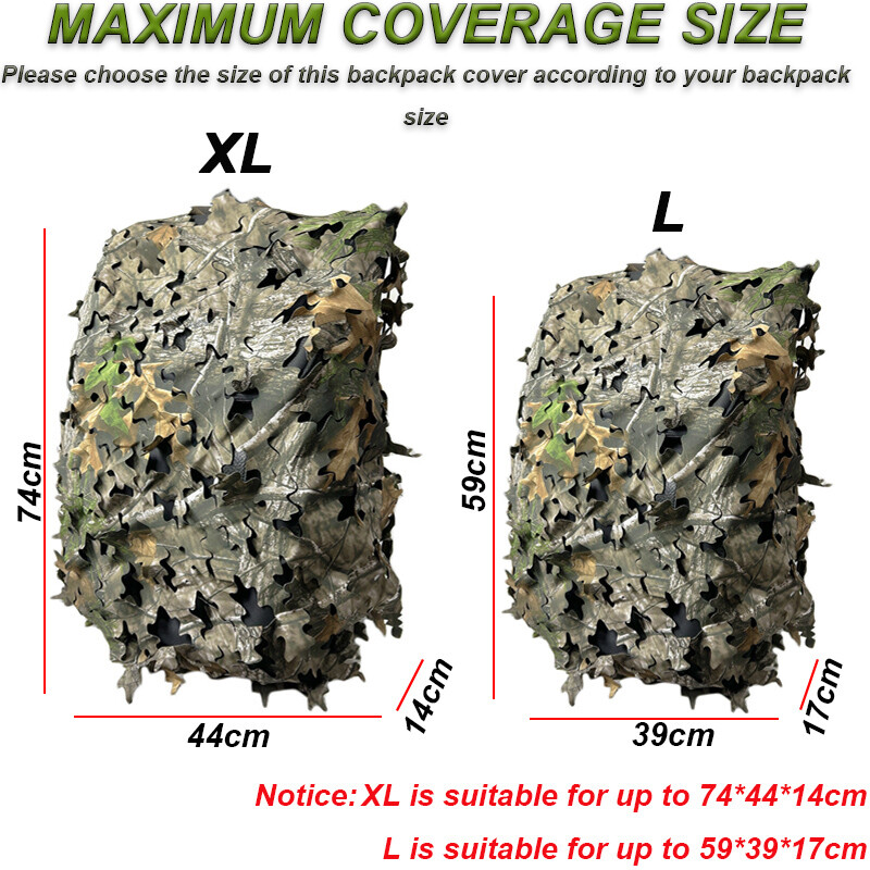 Κάλυμμα σακιδίου πλάτης 3D Bionic Leaf Shape Iaser Cutting Outdoor Hunting Camo Αξεσουάρ σακιδίου πλάτης κυνηγιού