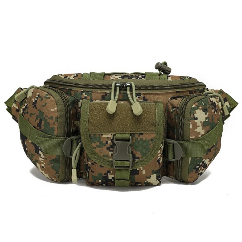 Tactical Fanny Pack katonai deréktáska csomag Utility csípőtáska állítható pánttal, vízálló kültéri horgászathoz, kerékpározáshoz