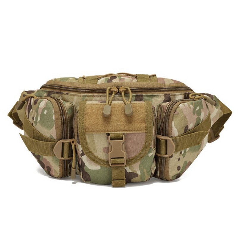 Tactical Fanny Pack katonai deréktáska csomag Utility csípőtáska állítható pánttal, vízálló kültéri horgászathoz, kerékpározáshoz