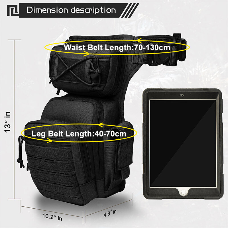 Taktikaline jalakott Vastupidav nailonist tööriistarihma paki kott Reguleeritav ökovöökoht välijahi multifunktsionaalsed kotid