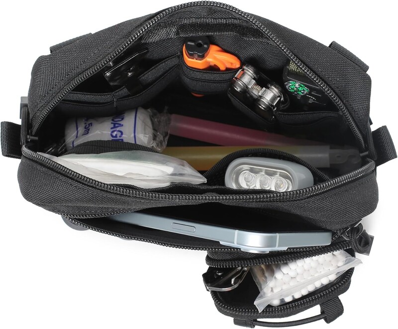 Tactical Molle Horizontalus administratoriaus maišelis su priekine raištelio kišene EMT maišelis EDC Utility Orgaznier krepšys