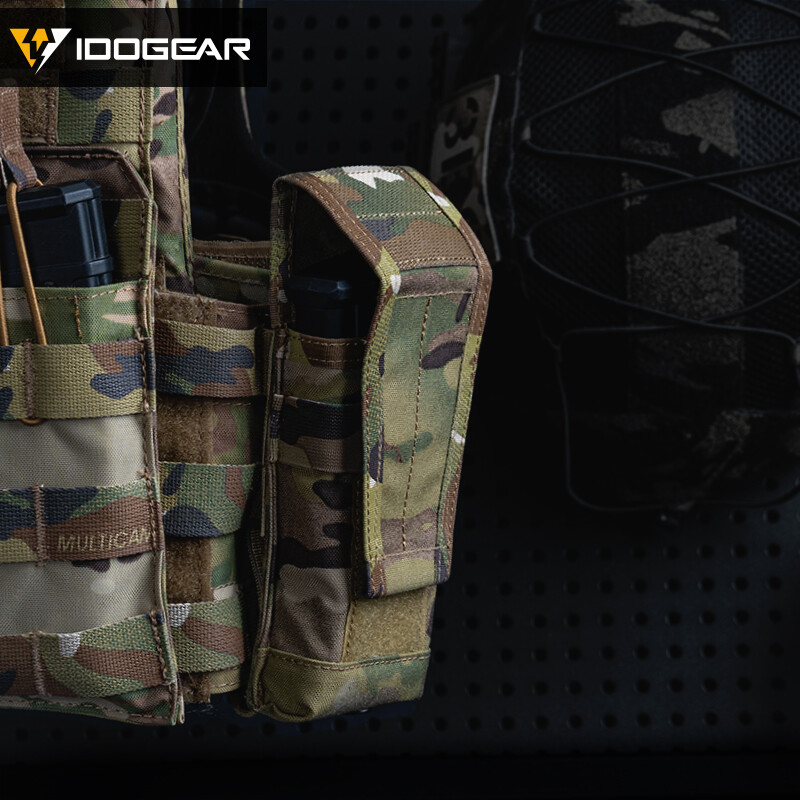 IDOGAER Tactical 5.56 Single Mag Pouch MOLLE Mag Carrier Airsoft Gear 35108